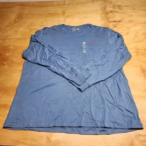 POLO RALPH LAUREN Men's Pima Cotton Long Sleeve T-Shirt, Medium Blue Heather XXL - Picture 1 of 2