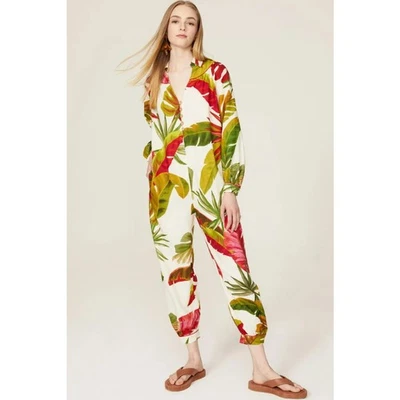 Farm Rio Spring Forest Jumpsuit Womens XS Boho Tropical Vacation Resort  Cruise  - Image 1 of 4