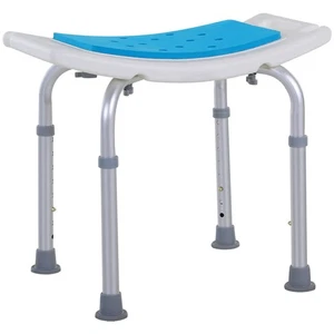 Height Adjustable Shower Stool with Suction Grab Rail U-Shaped Padded Seat - Picture 1 of 1