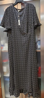 Max Studio плюс размер 3 X черный/бежевый короткий рукав платье 53» длиной - Изображение 1 из 3