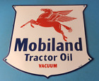 Vintage Mobil Sign - Porcelain Mobiland Oil Gasoline Pegasus Gas Pump Sign