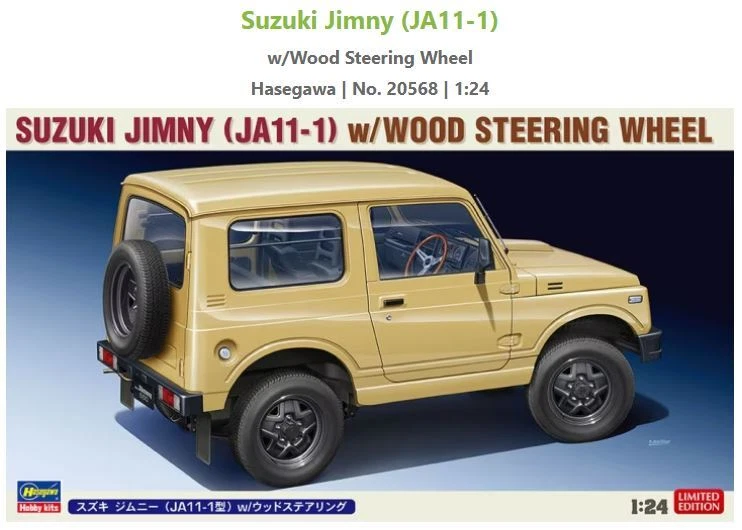 Modellino model kit di montaggio auto da montare Hasegawa SUZUKI JIMNY 1:24 - Immagine 1 di 1