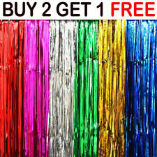 2M-3M FOIL FRINGE TINSEL SHIMMER CURTAIN DOOR WEDDING BIRTHDAY PARTY DECORATIONS