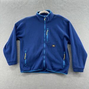 rei womens size L blue full zip fleece jacket vtg