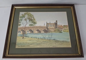 Jane Pearson Signed Print Wakefield Bridge & Chantry Chapel West Yorkshire - Picture 1 of 7