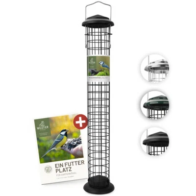 wildtier liebe Meisenknödelhalter 52cm, Schwarz Futtersäule Vogelfutterspender