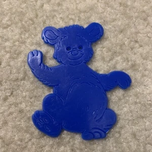 Juguete trazador vintage de plástico con forma de animal de 3" oso azul papelería artesanía Hong Kong - Imagen 1 de 7