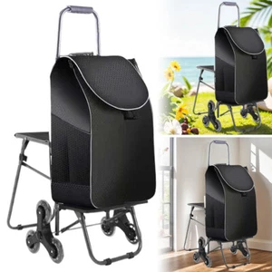 Market Trolley Storage Bag Folding Grocery Shopping Trolley for Upstairs Cargo - Picture 1 of 10