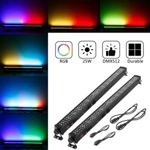 2PCS RGB Wall Wash Bar Light DMX Stage DJ 144 LED Bar Light Strobe Beam Lighting - Picture 1 of 10