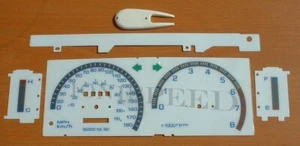 Fits 86-92 Mazda Truck Kilometers Cluster w RPM White Face Glow Through Gauges - Picture 1 of 8