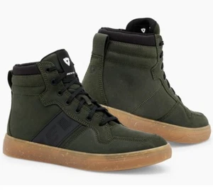 SCARPE PELLE STIVALI BOOTS SNEAKERS MOTO REV'IT KICK VERDE GREEN BROWN TG 45 - Foto 1 di 1