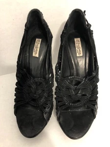 ALL SAINTS SPITALFIELDS Women’s Size 8 EU EU 38 Leather Peep Toe “Hestia” Heels - Picture 1 of 6