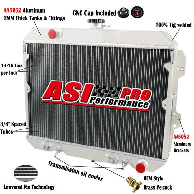3 Row Aluminum Racing Radiator for 1981-1983 1982 Nissan Datsun 280ZX 2.8L L6 Foto 1 de 4