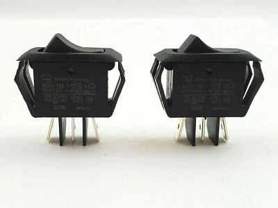 Lot of 2 Carling 3 Pos Maintained Rocker Switches SPDT 16A/125VAC 10A/250VAC