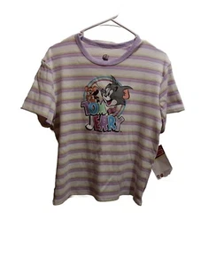 Tom & Jerry Tom And Jerry T Shirt Juniors Size XXXL 3XL Striped Ribbed Graphic - Picture 1 of 8