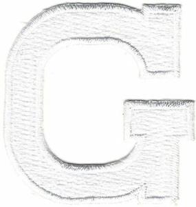 1 7/8" White Monogram Block letter G Embroidery Patch - Picture 1 of 1