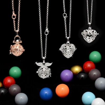 Schutzengel Halskette Engelskette Klangkugel Anhänger Engel Glücksbringer Neu - Bild 1 von 4