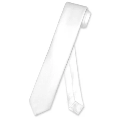 Corbata de cuello estrecho Vesuvio Napoli color liso 2,5" delgada delgada para hombre Foto 1 de 2