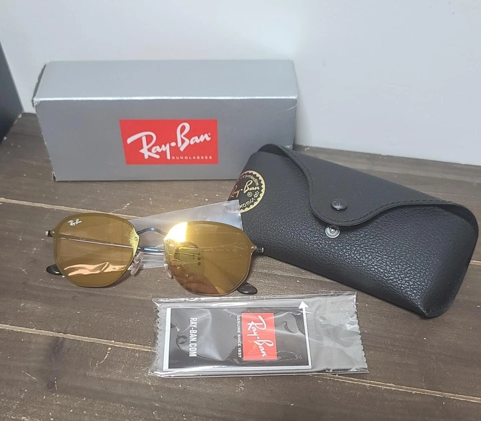 Ray-Ban Rb3579n 90387j Blaze Hexagonal Sunglasses Dark Orange Gold