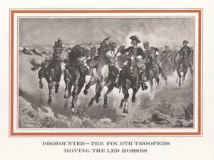 Dismounted the fourth troopers moving the led horses by Frederic Remington - Picture 1 of 3