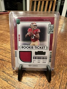 2021 Trey Lance SF 49ers Niners Panini Contenders RC "Rookie Ticket" Patch Green - Picture 1 of 8
