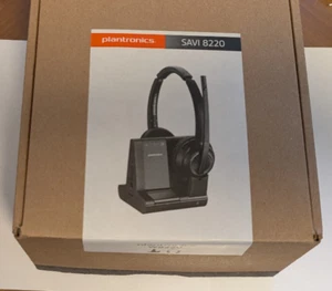 Plantronics Poly Savi W8220 8220 Wireless Headset W8200B Base COMPLETE MINTY - Zdjęcie 1 z 2