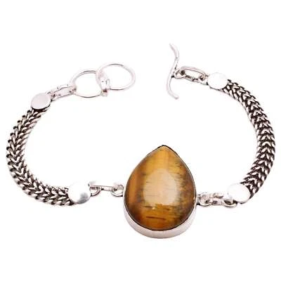 Tigerauge Edelstein Versilbert Armband Handmade Schmuck Geschenk 14 G BR-1168 - Bild 1 von 3