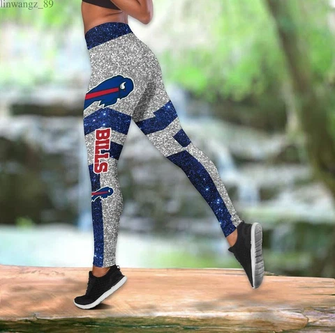 Buffalo Bills Womens Yoga Pants High Waist Butt Lift Anti-Cellulite Leggings Cover