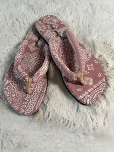 Sandalias Free People Es Verdra Algodón Orgánico Talla 37/7 Rosa Tanga Boho Nuevas - Imagen 1 de 6
