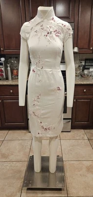 💥IMPRESIONANTE VESTIDO DE CÓCTEL DE NOCHE MANDALAY Y2K adornado con cuentas BLANCO #J 6 Foto 1 de 4