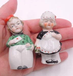 Vintage 50er Salz & Pfefferstreuer Junge Mädchen Japan Germany Dienstmädchen Butler Korkenstreuer - Bild 1 von 14