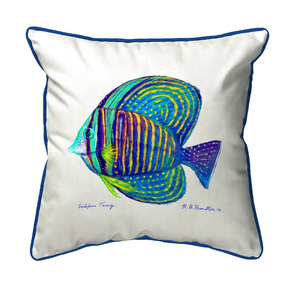 Travesseiro Betsy Drake Sailfin Tang grande interno externo 18x18 - Imagem 1 de 1