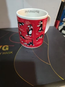 Taza de café de cerámica de gato Sylvester 1994 dibujos animados de Warner Bros de colección  - Imagen 1 de 3