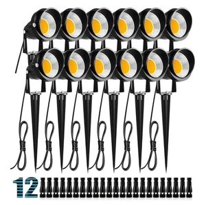 ZUCKEO 10W LED Low Voltage Landscape Lights 12V Outdoor Spotlights 12-Pack - Picture 1 of 8