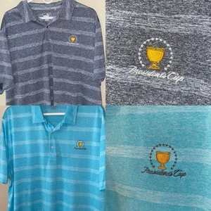 2 Puma Golf Polo Shirts Size 2xl Presidents Cup Gray And Blue - Picture 1 of 10