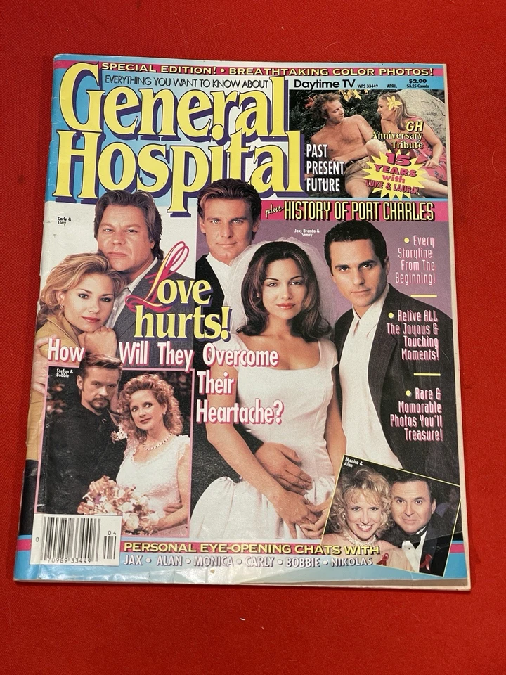 General Hospital Magazine April 1997 Daytime TV Soap Opera Luke & Laura Vintage - Image 1 of 4