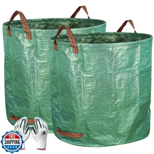 Gardzen 2er-Pack 132 Gallonen Gartenabfallsäcke, wiederverwendbare Hochleistungs-Zusammenklappbare Ga - Bild 1 von 5