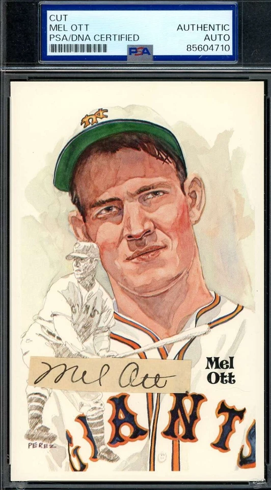 Mel Ott PSA ADN Certificado Firmado Pérez Steele Postal Corte Autógrafo Foto 1 de 1