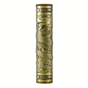 Retro Metal Cigarette Case Dragon Embossed Cigar Portable Bronze - Picture 1 of 7