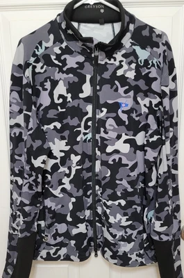 Greyson Golf Womens Large Full Zip Jacket Camouflage Camo Black/White/Gray EUC - Image 1 of 4