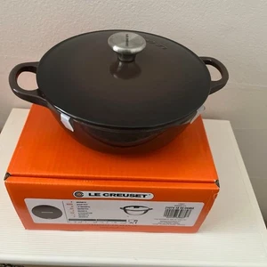 Le Creuset Marmite 18cm Ganache Chocolate Brown color 1.3L with outer box UNUSED - Picture 1 of 24