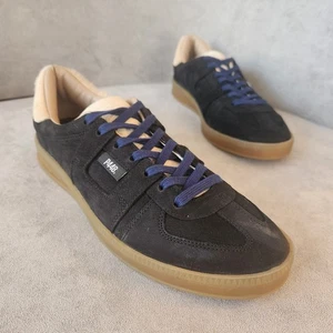 P448 Zapatillas Hombre 9 Azul Marino Gamuza Soho Crema Logo Heeltab Hecho Italia Nuevo$315 - Imagen 1 de 21
