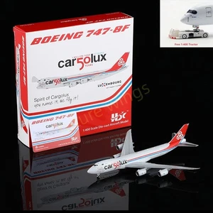 1:400 HX Models CargoLux B747-8F LX-VCC "50years" Free Tractor +Stand - Picture 1 of 15