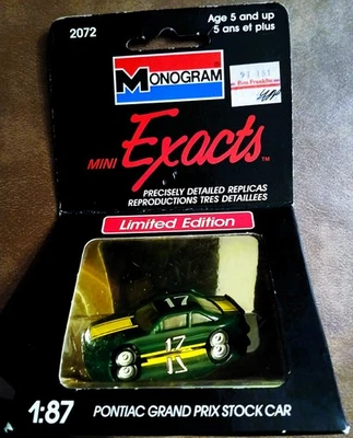 Monogram 1990 MINI Exacts 1:87 Limited Edition 2072 Pontiac Grand Prix Stock Car - Image 1 of 2