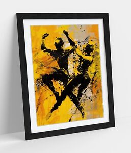 DANCE COMPETITION POLLOCK STYLE -DEEP FRAMED WALL ART PICTURE PAPER PRINT