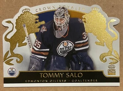 2002-03 TOMMY SALO PACIFIC CROWN ROYALE DIE CUT GOALIE CARD #40 EDMONTON OILERS - Image 1 of 2