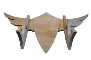Wandhalter Bogen Sportbogenhalter Typ Flügel-Schild-2 Material Buche Hartholz - Bild 1 von 10