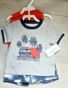 Carter's Baby Boy Beach Shorts 3 Piece Set Outfit Clothes Size 6M New With Tags - Picture 1 of 4