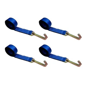 4 Pack Heavy Duty G70 2" x 10' Mini J Hook Towing Strap for Trailer Wrecker - Picture 1 of 7