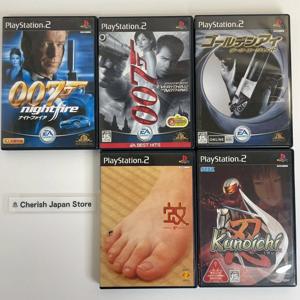 Lot 5 Set 007 Night Fire Everything or Nothing Golden Eye Kunoichi PS2 Japan Ver - Image 1 of 4